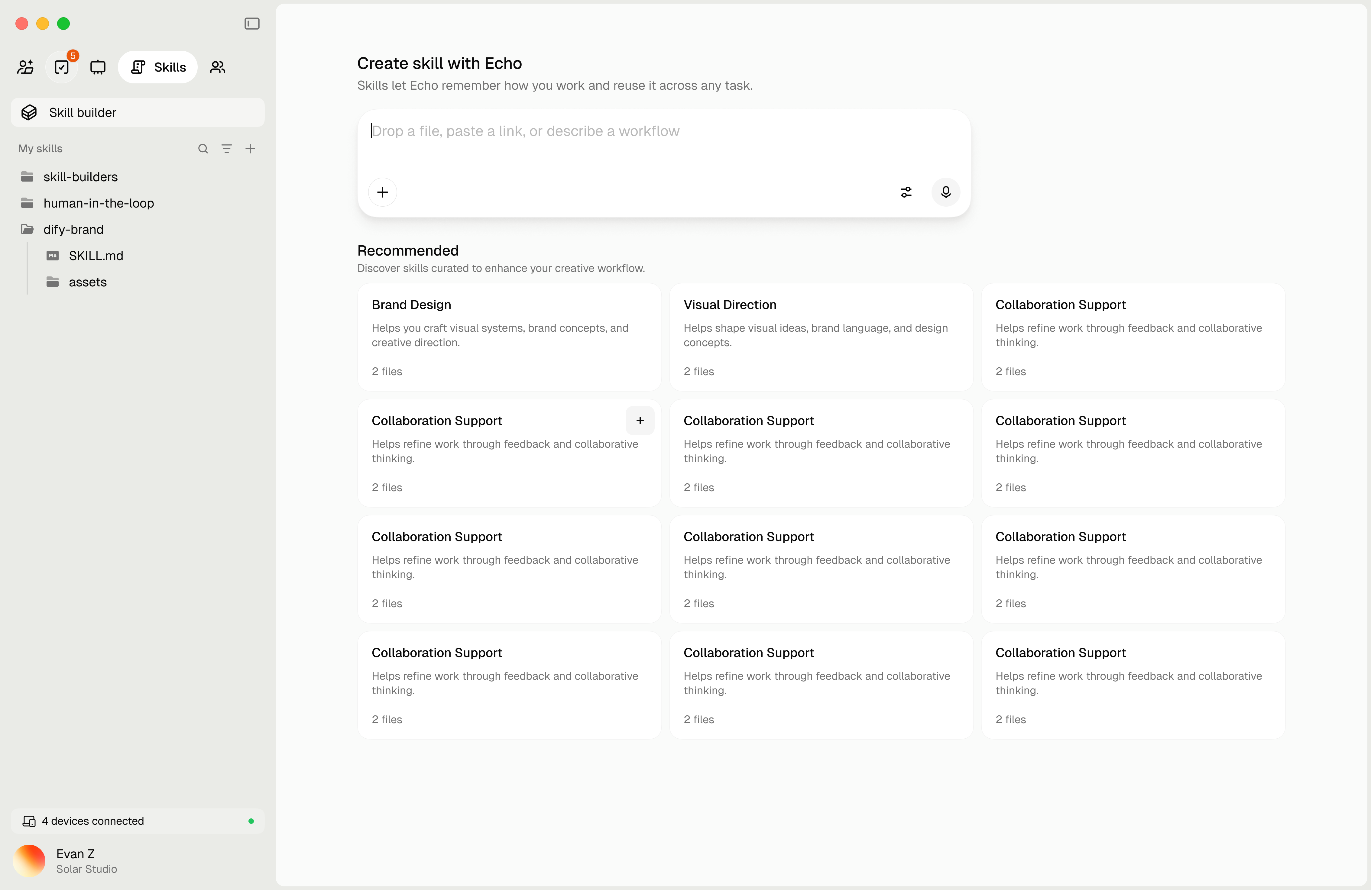Nod skills configuration
